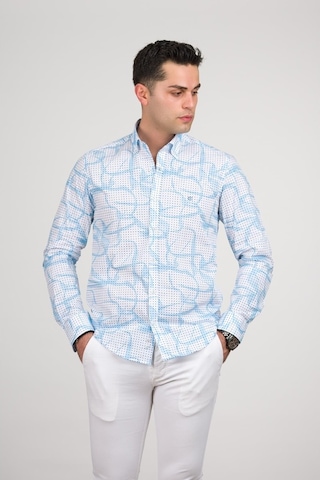 Ecer Regular Fit Desenli Pamuklu Uzun Kol Erkek Gömlek