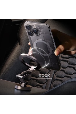 Rock Ram0037 Araba Manyetik Katlanabilir Telefon Tutucu Siyah