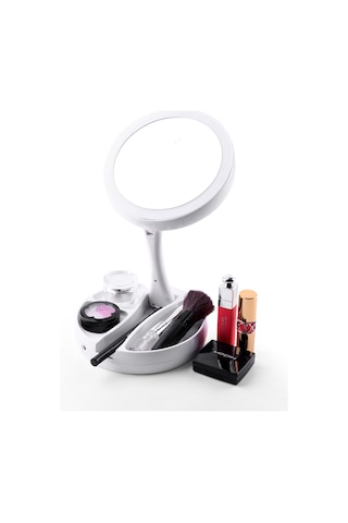 Led Işıklı Makyaj Aynası 10x Katlanabilir Taşınabilir Usb Destek