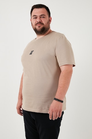 Buratti Pamuklu Regular Fit Bisiklet Yaka Büyük Beden Erkek T Shirt 5902753B Vizon