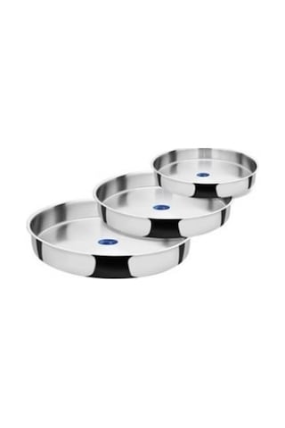 Oms 4006 Çelik Tepsi 3 Lü 28-32-36 CM Gri