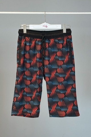 Desenli Erkek Şort Kapri Mayo Rks-04 Remsa Mayo Siyah