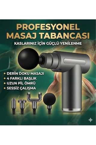 4 Başlıklı 6 Kademeli Titreşimli Şarjlı Mini Masaj Aleti Kırmızı