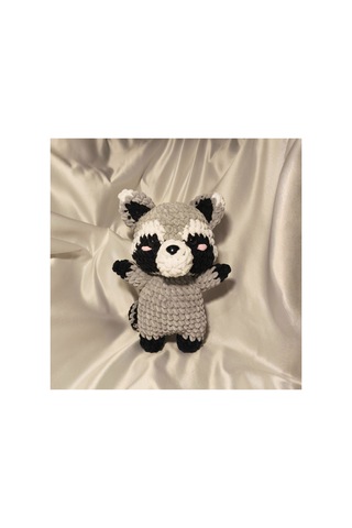 El Yapımı Tek Parça Tığ İşi Peluş: Rakun Amigurumi Çok Renkli