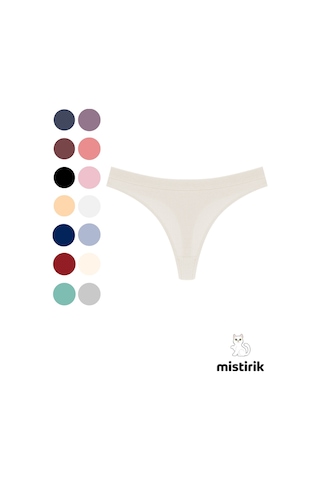 Mistirik Paulo Model Fitilli Esnek Kumaş String Tanga Ekru Renk