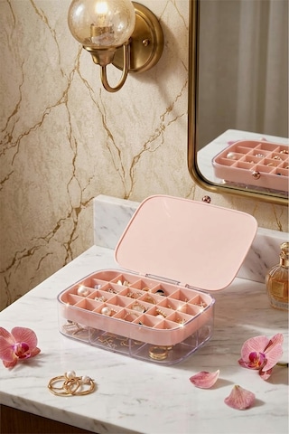 Aksesuar Standı, Takı Organizeri, Kolye, Yüzük, Küpe Organizeri Pembe