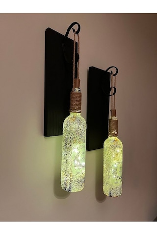 Led Işıklı Siyah Renkli Buzlu Eskitme Cam Salon Bar Bahçe Dekoru Çok Renkli