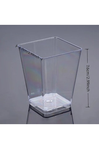 Willowhaven 52 Parça Kare Yeniden Kullanılabilir Ps Kek Bardakları - Pasta Ve Tatlı Tabağı