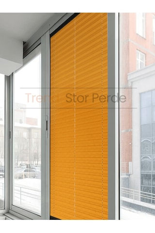 Truncu Plise Katlanır Cam Balkon Perdesi - Ofis Perdesi - Salon Perdesi - 032 Truncu