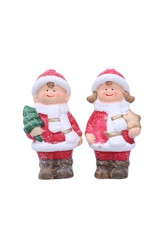 Homyl Seramik Bebek Figürleri Yılbaşı Süsleri Tatil Partisi Ofisi 3,5 Cm X 3,5 Cm X 11,5 Cm