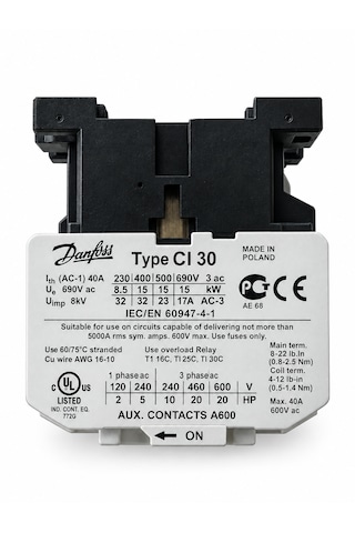 Danfoss Cı 30 Güç Kontaktörü 32a 15kw 3 Kutuplu