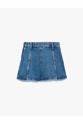 Koton Pamuklu A Kesim Denim Etek Orta İndigo 6skg70007ad İndigo