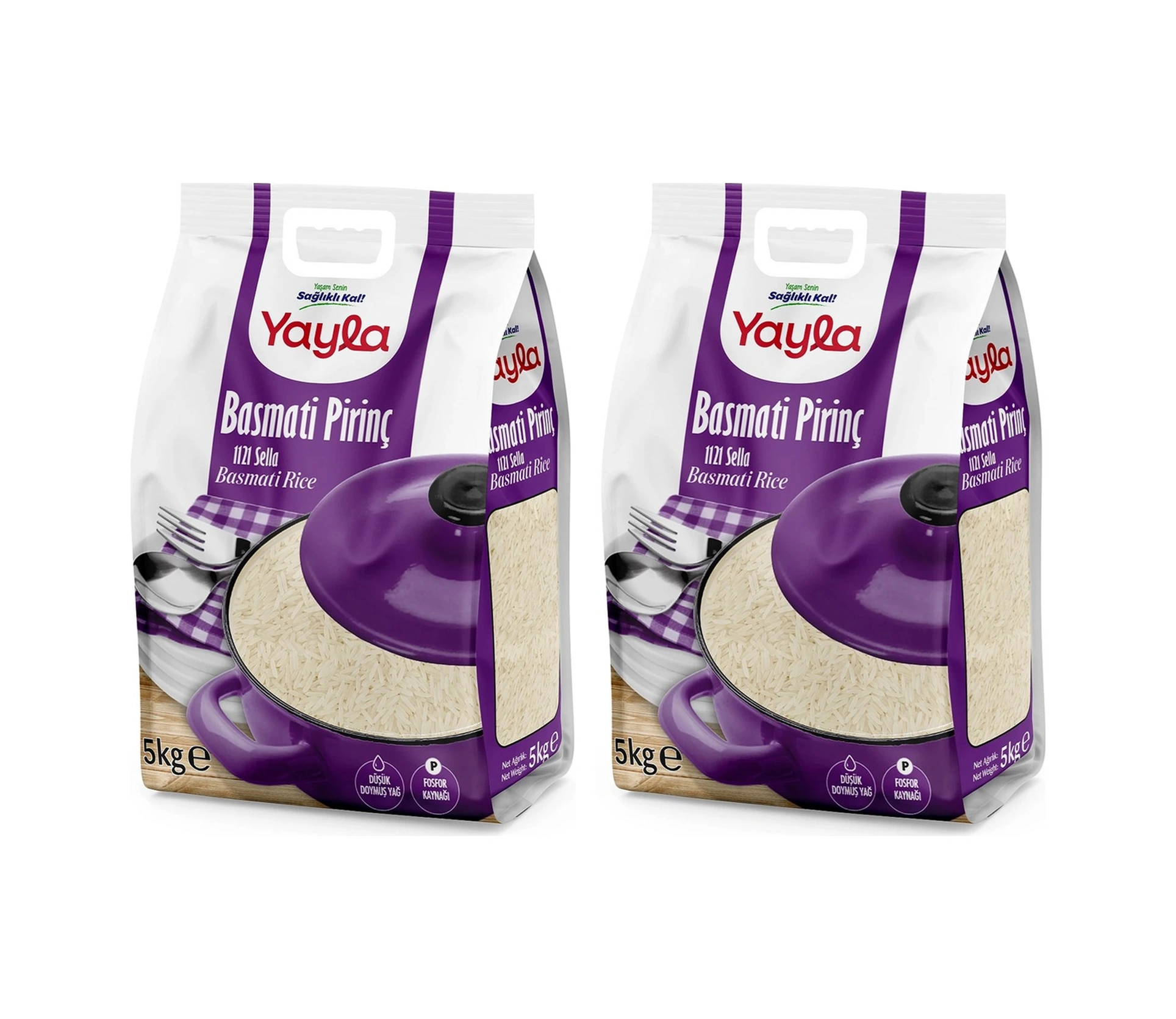 Yayla Bakliyat Basmati Pirinç 1121 Sella 5 Kg X 2 Adet