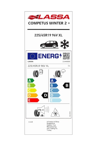 Lassa 225/45R19 96V XL Competus Wınter 2 +Kış Lastiği 2023