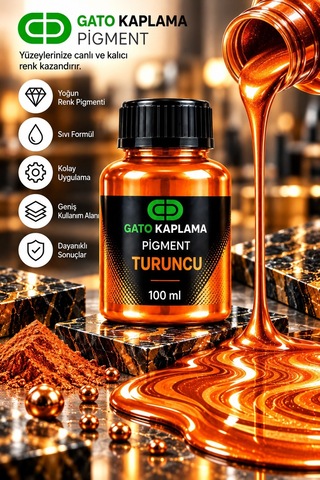 Gato Kaplama Solvent Bazlı Transparan Sıvı Pigment Boya 100 Ml Turuncu Renk Renklendirici