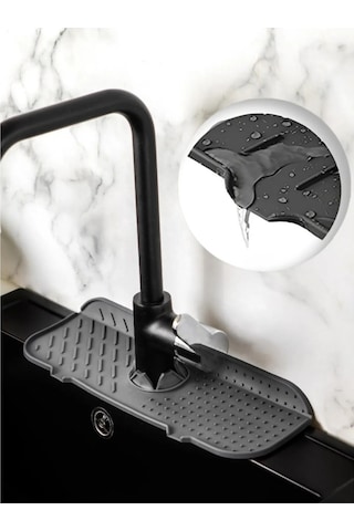 Su Tutucu Musluk Matı Mutfak Ve Banyo İçin Koruyucu Lavabo Musluk Ve Batarya Matı Gri
