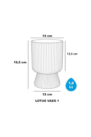 So-ltsa01 Lotus Ayaklı Plastik Vazo Çiçek Saksı 1.8 Litre No:1 Kum Beji 6 Adet