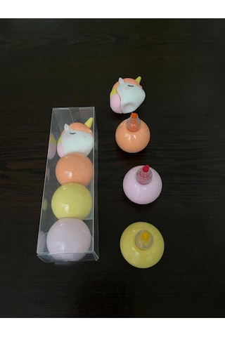 3 Renk Unıcorn Figürlü Mini Fosforlu Kalem Seti Turuncu