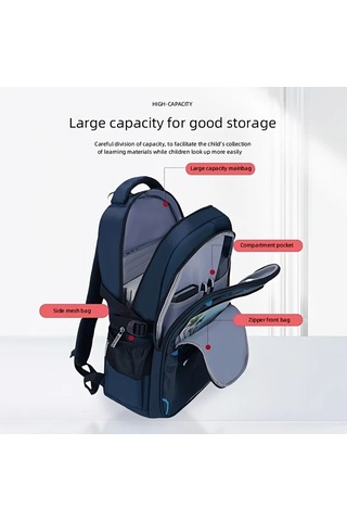 Dream011 Siyah Tek Parça Mektup Baskılı Büyük Kapasiteli Çok Bölümlü Polyester Sırt Çantası Ayarlanabilir Omuz Askısı Gece Yansıtıcı Şerit Okul Seyahat Siyah