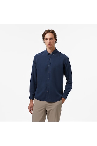 Nautica Erkek Lacivert Classic Fit Gömlek Düz W57232t Lacivert