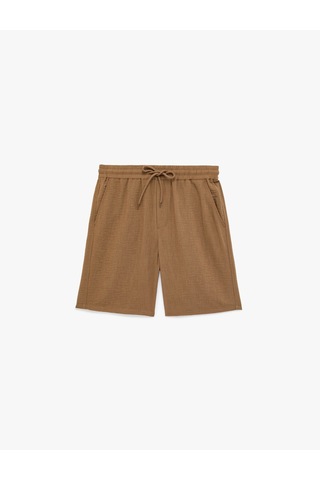 Koton Regular Fit Cepli Bermuda Beli Bağcıklı Şort Kahverengi 6sam40045hw Kahve