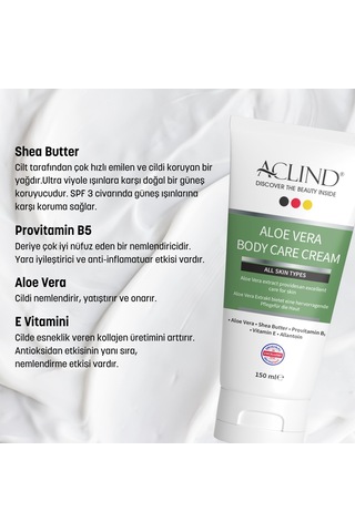 Aclind Aloe Vera Body Care Cream 150 Ml