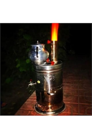 Zarif Iş Krom Semaver 3,5 Lt. Tek Musluk Odunlu Semaver Kömürlü S