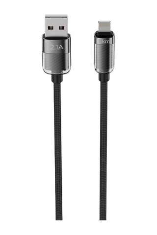 Knit Glam 2.1A Hızlı Şarj Destekli Usb-A To Lightning Şarj Ve Data Aktarım Kablosu 1 Metre Siyah