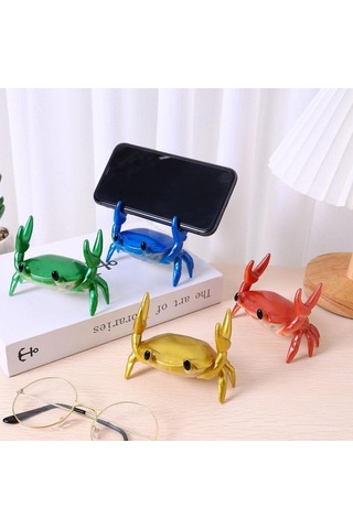 Gümüş Vaorlo Sevimli Yengeç Tutucu Akıllı Telefon Pan Gözlük Telefon Tutucu Masası Standı Yaratıcı Braketi Canlı Film İzle