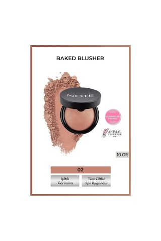 Note Cosmetique Baked Blusher Işıltılı Fırınlanmış Toz Allık - 02 Vintage Pink