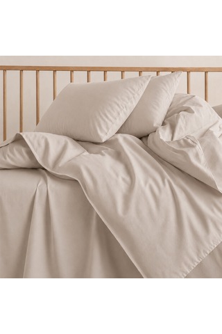 Lief Home %100 Pamuklu Sertifikalı Bebek Nevresim Takımı 100x150 63 Tel Dokuma Kutulu Gönderim Bej