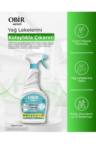 Obir Naturel Köpük Temizleyici - Doğal İçerikli, Çok Amaçlı Temizlik 750 Ml Tekli