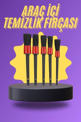 5 Parça Araç İçi Temizlik Fırçası Araç İçi-dışı Temizleme Fırça Seti Cn