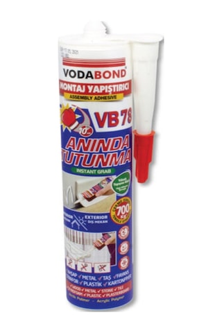 Vodabond Korniş Yapıştırıcı Montaj Silikonu Anında Tutunma Beyaz Beyaz