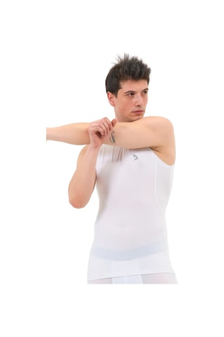 Hnc Sport Kolsuz Compression Spor Body Gym Fitness Biker T-shirt Beyaz