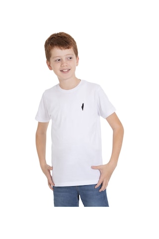 Zaytoon Unisex Çocuk Kısa Kollu Yan Dolu Filistin Haritası Nakışlı Tişört T600001 Beyaz