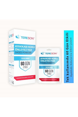 Tereson Tek Kullanımda 60 Güne Kadar Etkili Ayakkabı Koku Önleyici Toz 1 Kutuda 10 Adet Siyah