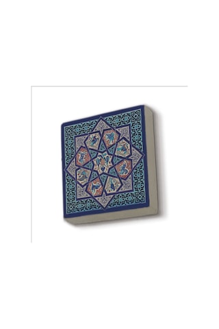 Anadolu Selçuklu Çini Motifi Baskılı Taş Magnet 5x5