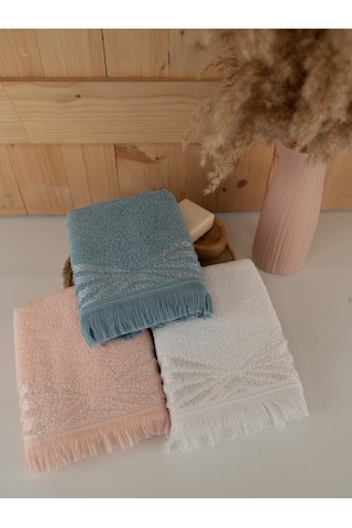 Pamuklu 3'lü 50x80 Cm Renkli Bohem Detaylı Havlu Seti Baveno Renkli
