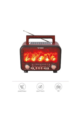 Torima D72 Koyu Ahşap Nostalji Bluetooth Hoparlör Radyo Solar Panelli (İthalatçı Garantili)