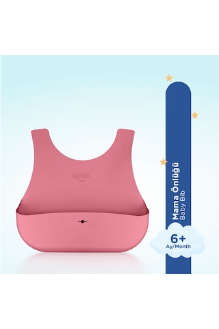Wee Baby Nanninom Silikon Mama Önlüğü Pembe