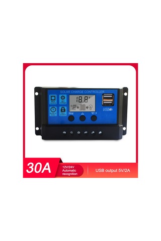 Hangfox 12v/24v Otomatik Tanıyan 30a Pwm Güneş Kontrolörü, Led Ekran Ve 5v/2a Usb Çıkışı İle Güç Yönetimi