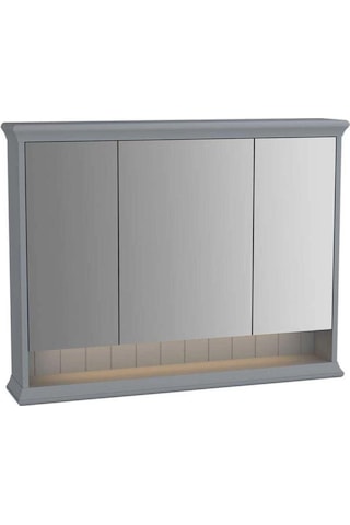 VitrA Valarte Aydınlatmalı Dolaplı Ayna 100 Cm Mat Gri 62235 Krom