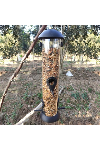 Shineyee Kuş Yemliği Asılı Kuş Yemliği Boru Asılı Yemlik 4 Besleme Portu İle Kuşları Çekmek İçin Bahçe Dekorasyonu-33
