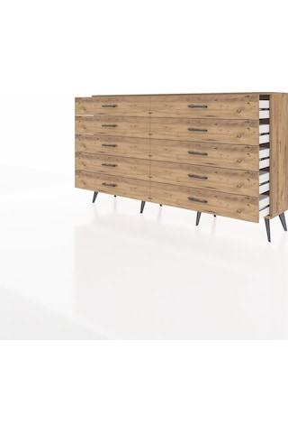 Arges Konsol 10 Çekmeceli 176x30x99 Çam-çam Çam-çam