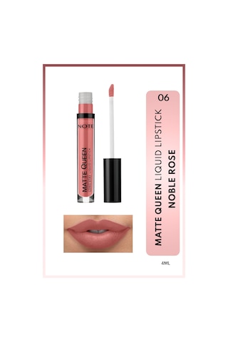 Note Cosmetique Matte Queen Lipstick Kalıcı Mat Likit Ruj - 06 Noble Rose - Nude
