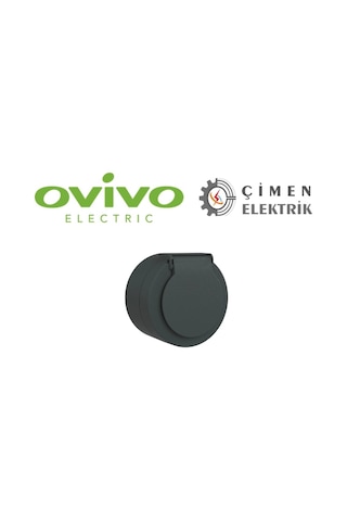 Antrasit Kapaklı Topraklı Priz Sıva Üstü Ovivo Xone