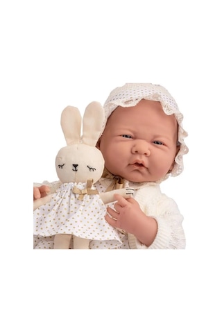 Berenguer Gerçekçi Yenidoğan Oyuncak Kız Bebek 39 Cm - Beyaz Hırka Ve Tavşanlı