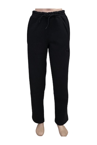 Erkek Siyah Battal Büyük Beden Battal Üç İplik İçi Polarlı Kalın Eşofman Altı