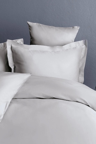Simply İce Grey Pamuk Saten Nevresim Takımı Çift Kişilik